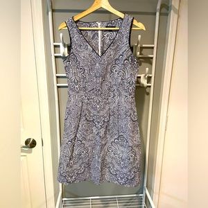 TH Vneck Aline Patterned Dress